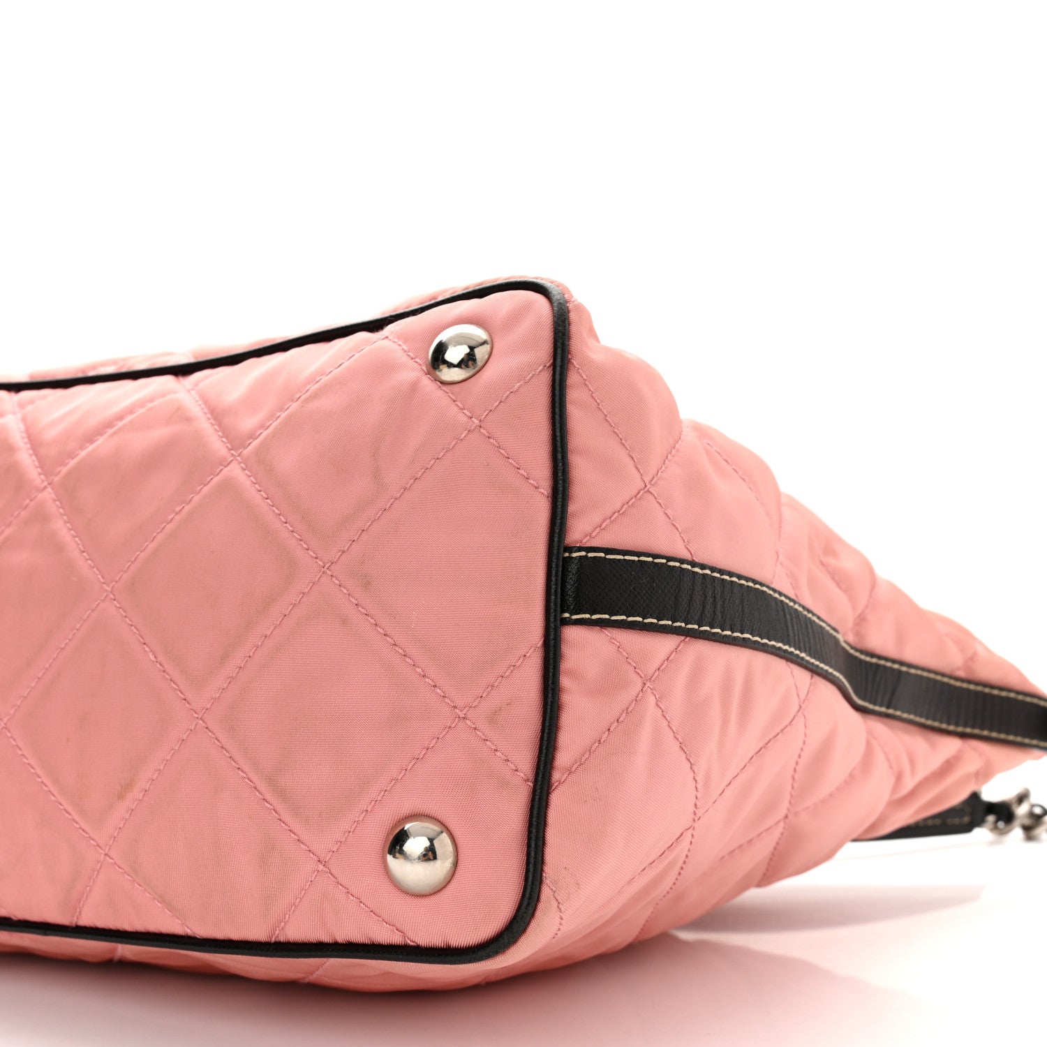 Prada Tessuto Nylon Impuntutato Quilted Shoulder Bag Rosa Black 10 of 11