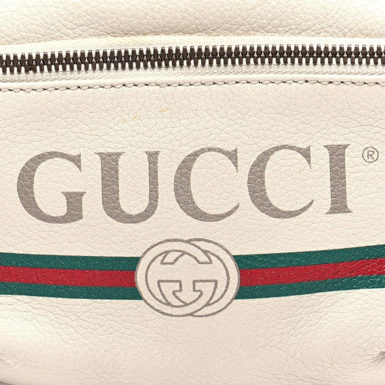 Gucci Grained Calfskin Small Logo Belt Bag White 8 of 10