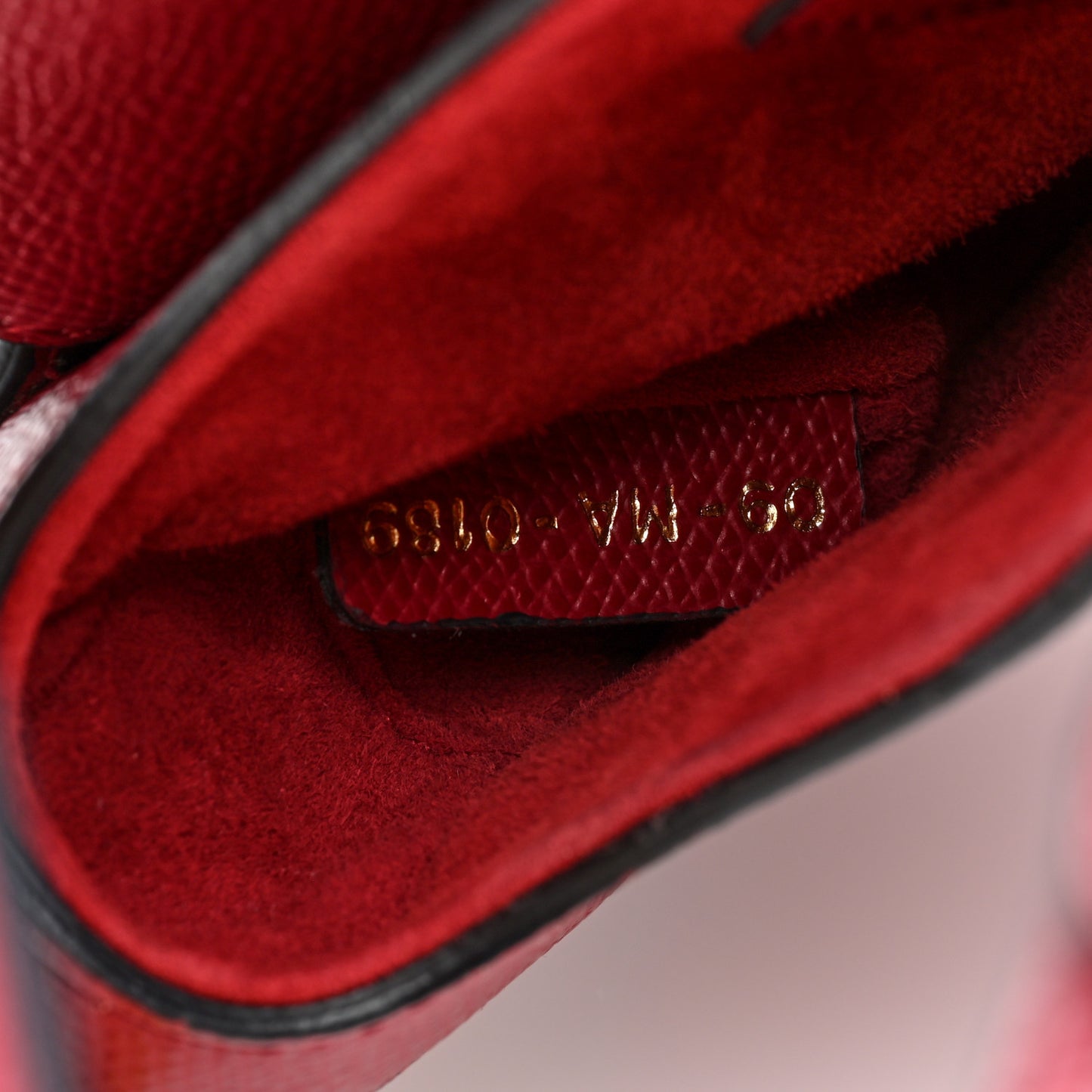 Grained Calfskin Mini Saddle Bag Red