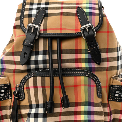 Burberry Vintage Rainbow Check Small Rucksack Backpack Antique Yellow 6 of 8