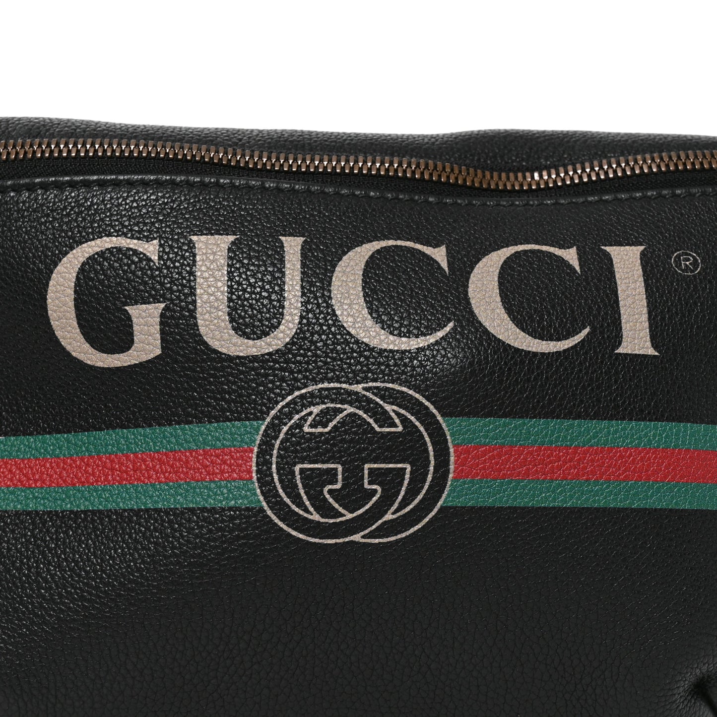 Grained Calfskin Logo Belt Bag Black
