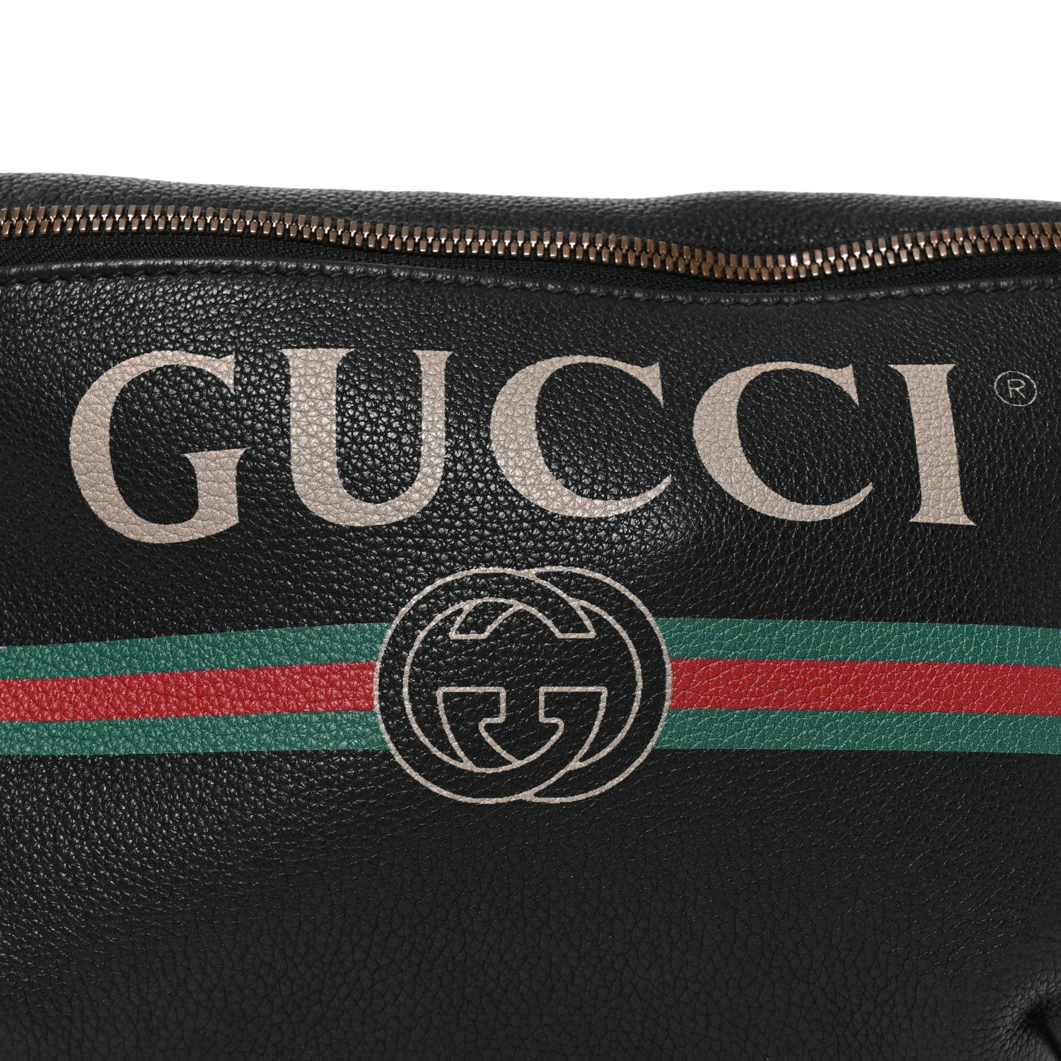 Gucci Grained Calfskin Logo Belt Bag Black 7 of 9