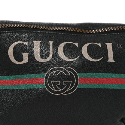 Gucci Grained Calfskin Logo Belt Bag Black 7 of 9