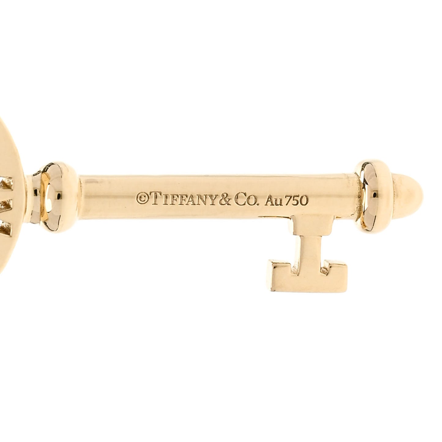 18K Yellow Gold Diamond Atlas Pierced Key Pendant