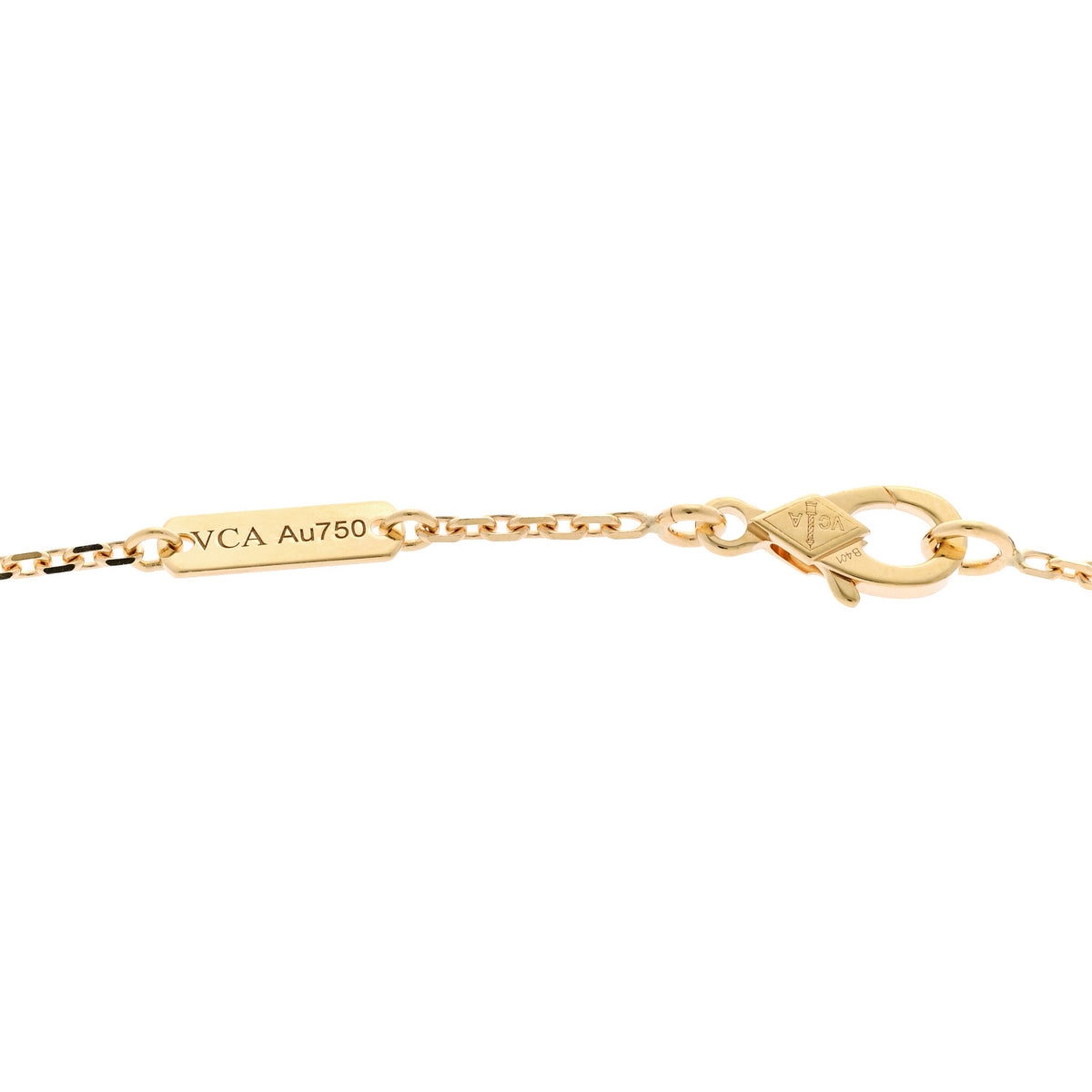 18K Yellow Gold Guilloche Vintage Alhambra Pendant Necklace