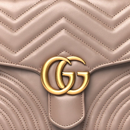 Gucci Calfskin Matelasse Small GG Marmont Top Handle Shoulder Bag Porcelain Rose 8 of 10