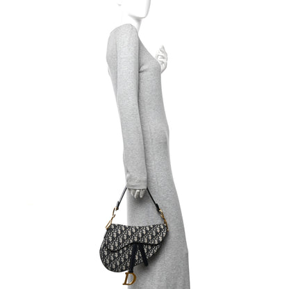 Christian Dior Oblique Saddle Bag Blue 2 of 12