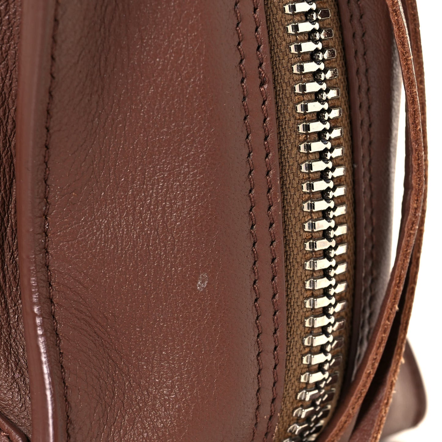 Supple Calfskin Papier Mini A4 Zip Around Tote Marron Tabacco