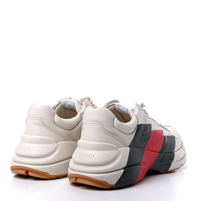 Gucci Calfskin Web Printed Mens Rhyton Sneakers 9.5 Mystic White 4 of 11