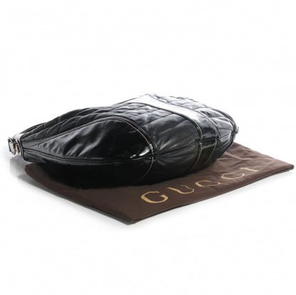Gucci Patent Leather Medium Snow Glam Hobo Black 4 of 7