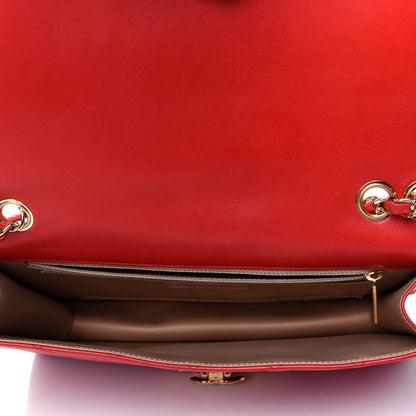 Chanel Lambskin Quilted Large Golden Class Flap Red 4 of 5