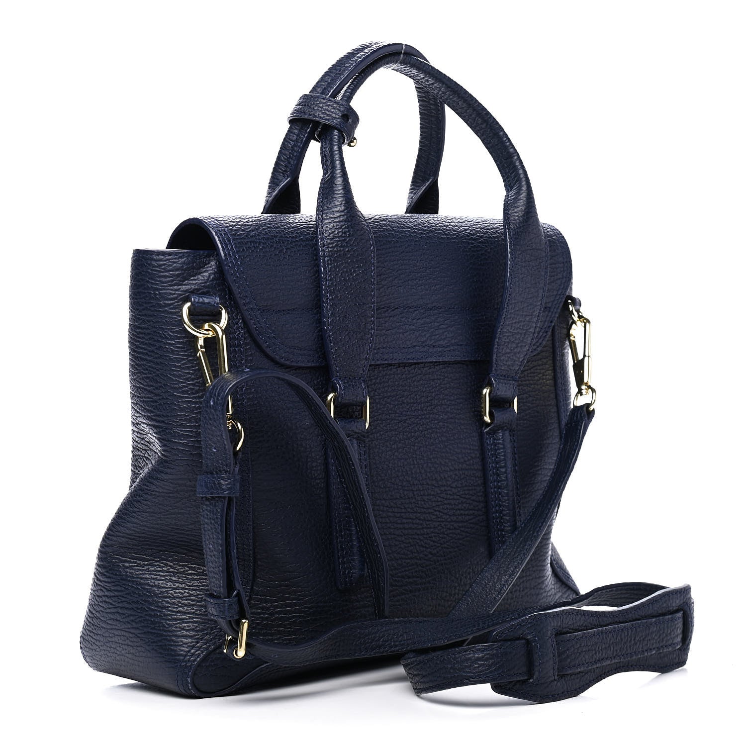 3.1 Phillip Lim Textured Calfskin Medium Pashli Satchel Ink 2 of 6