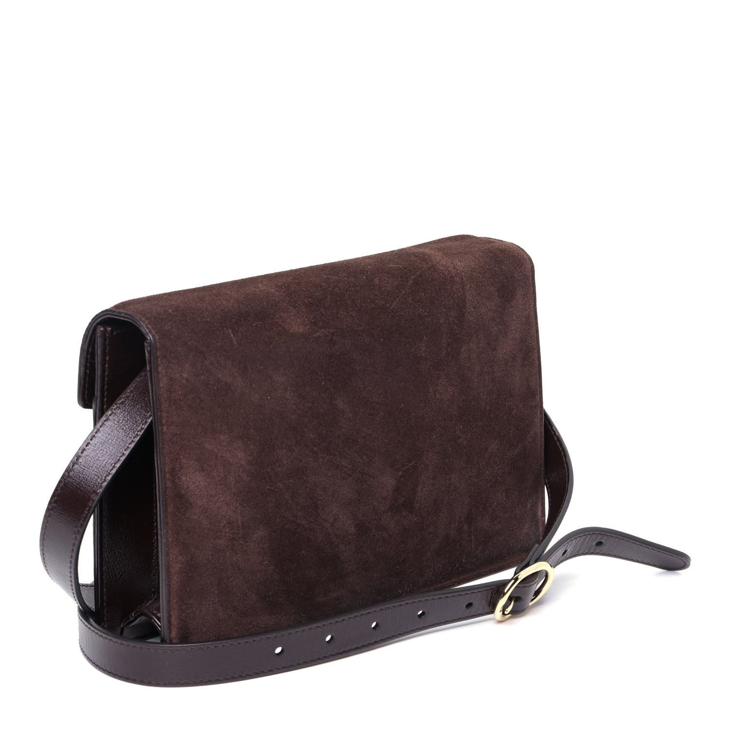 Suede Small Torchon GG Ring Shoulder Bag Reflex Brown