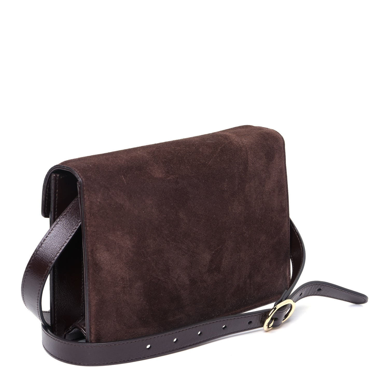 Gucci Suede Small Torchon GG Ring Shoulder Bag Reflex Brown 2 of 5