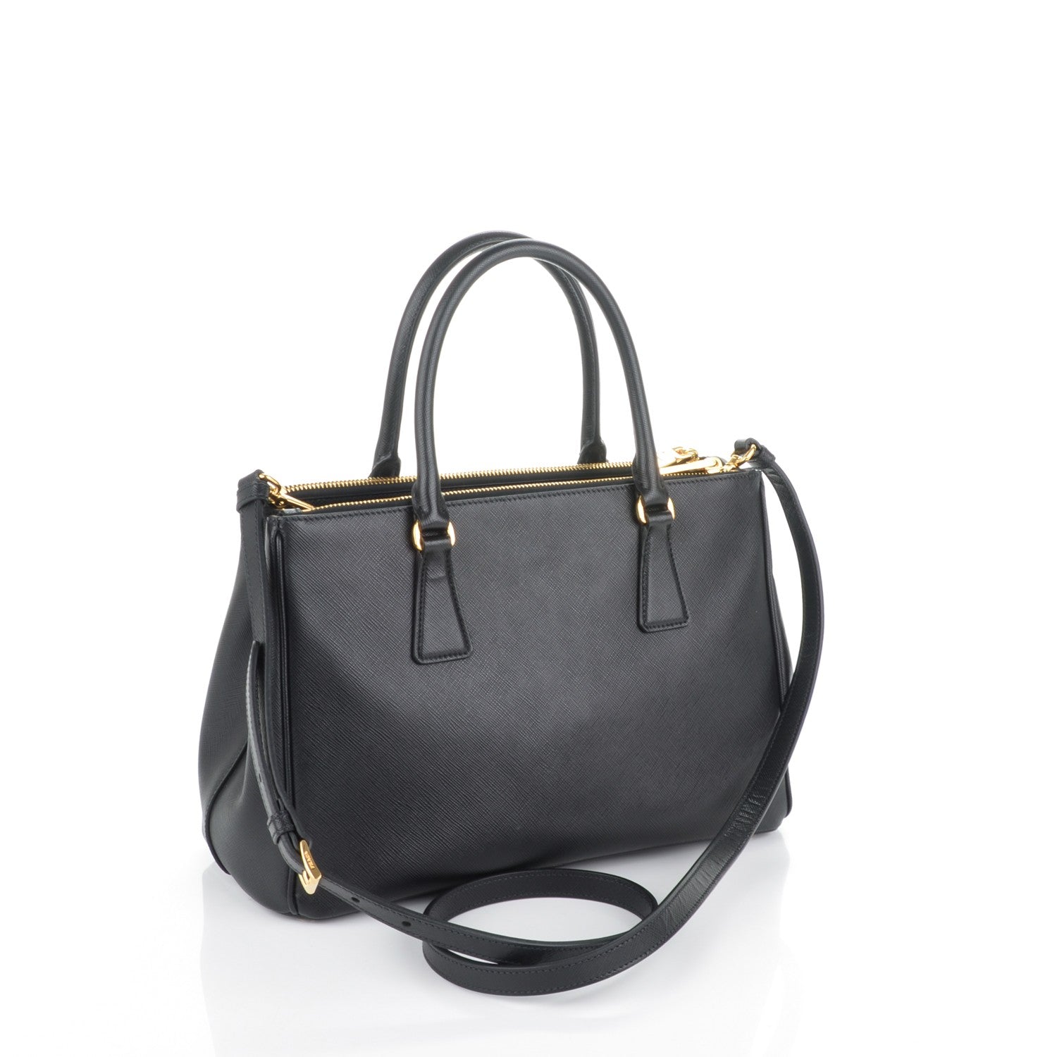 Prada Saffiano Small Galleria Double Zip Tote Black 3 of 8