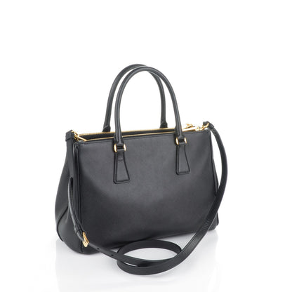 Prada Saffiano Small Galleria Double Zip Tote Black 3 of 8
