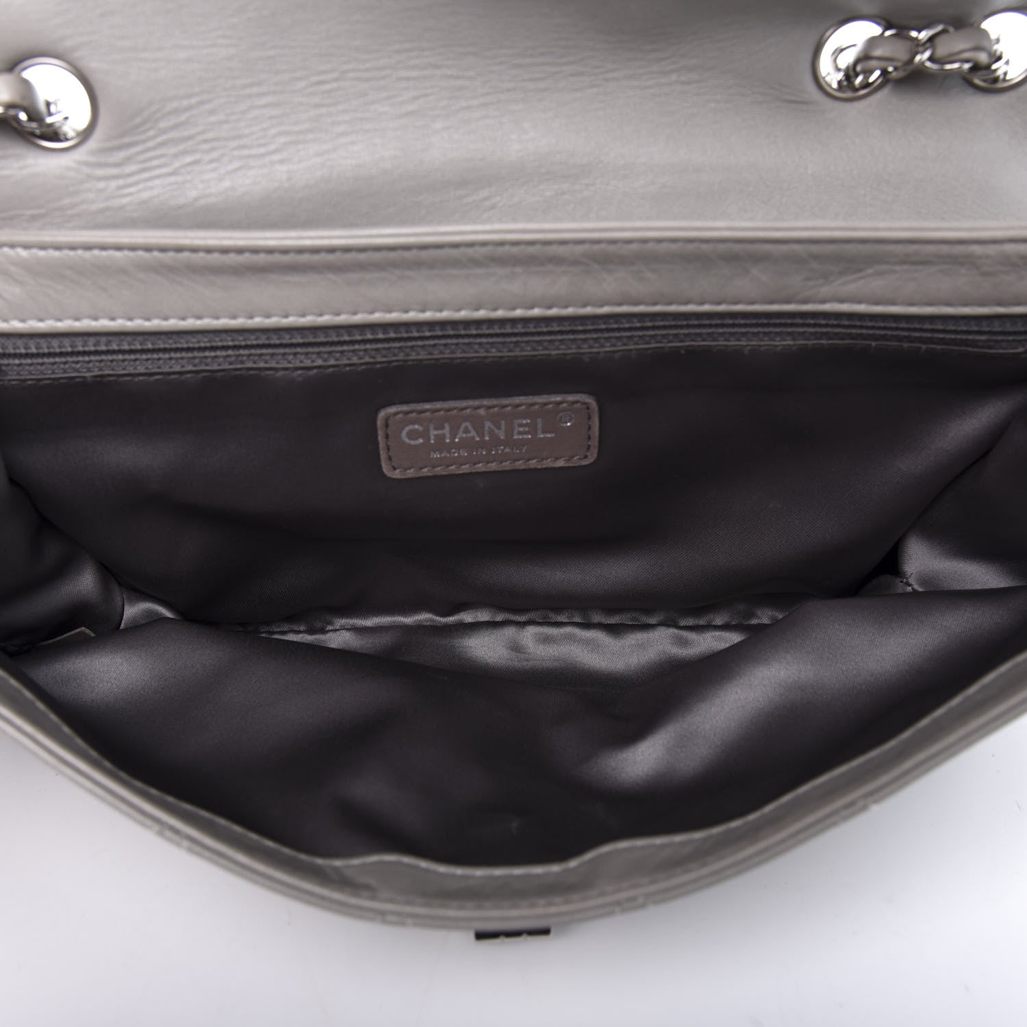 Chanel Lambskin East West Mademoiselle Flap Grey 5 of 10