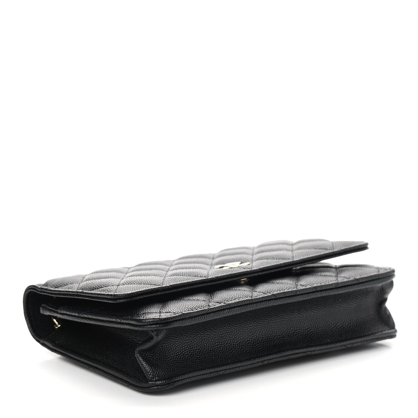 Caviar Quilted Wallet With Charms On Chain WOC Black