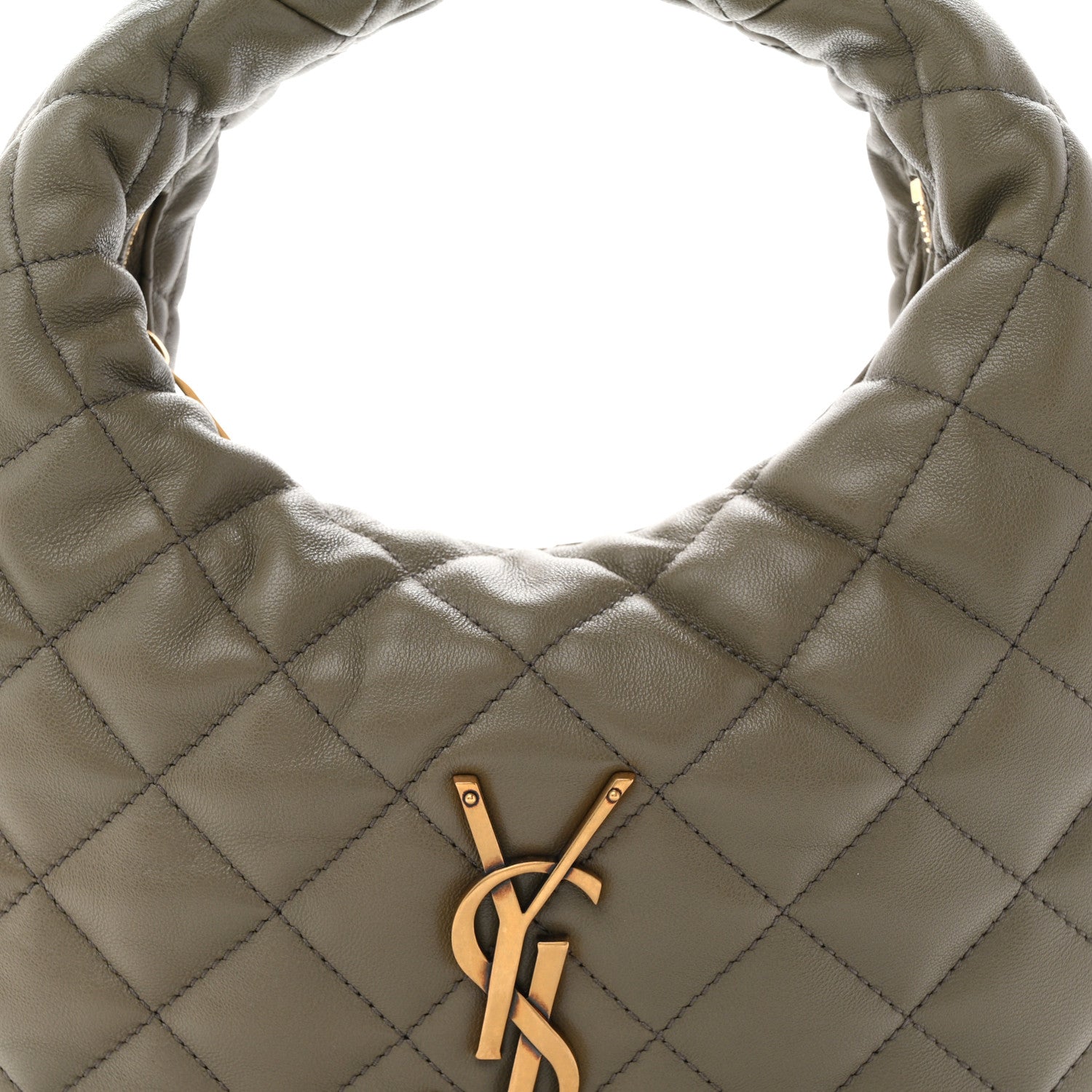 Saint Laurent Lambskin Quilted Icarino Bag Dark Strong Moss 7 of 9