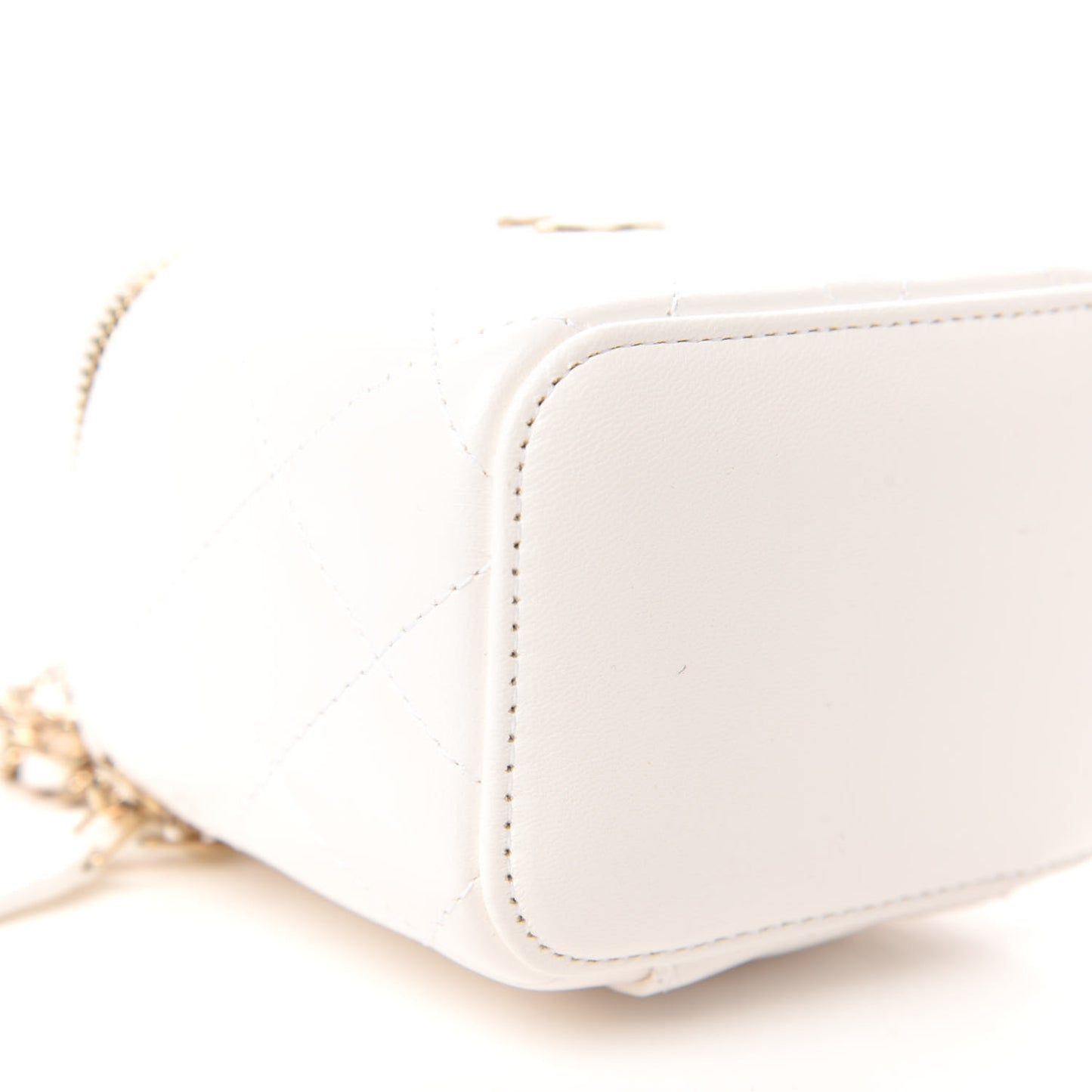 Lambskin Quilted My Chanel Lady Vanity Case With Chain White