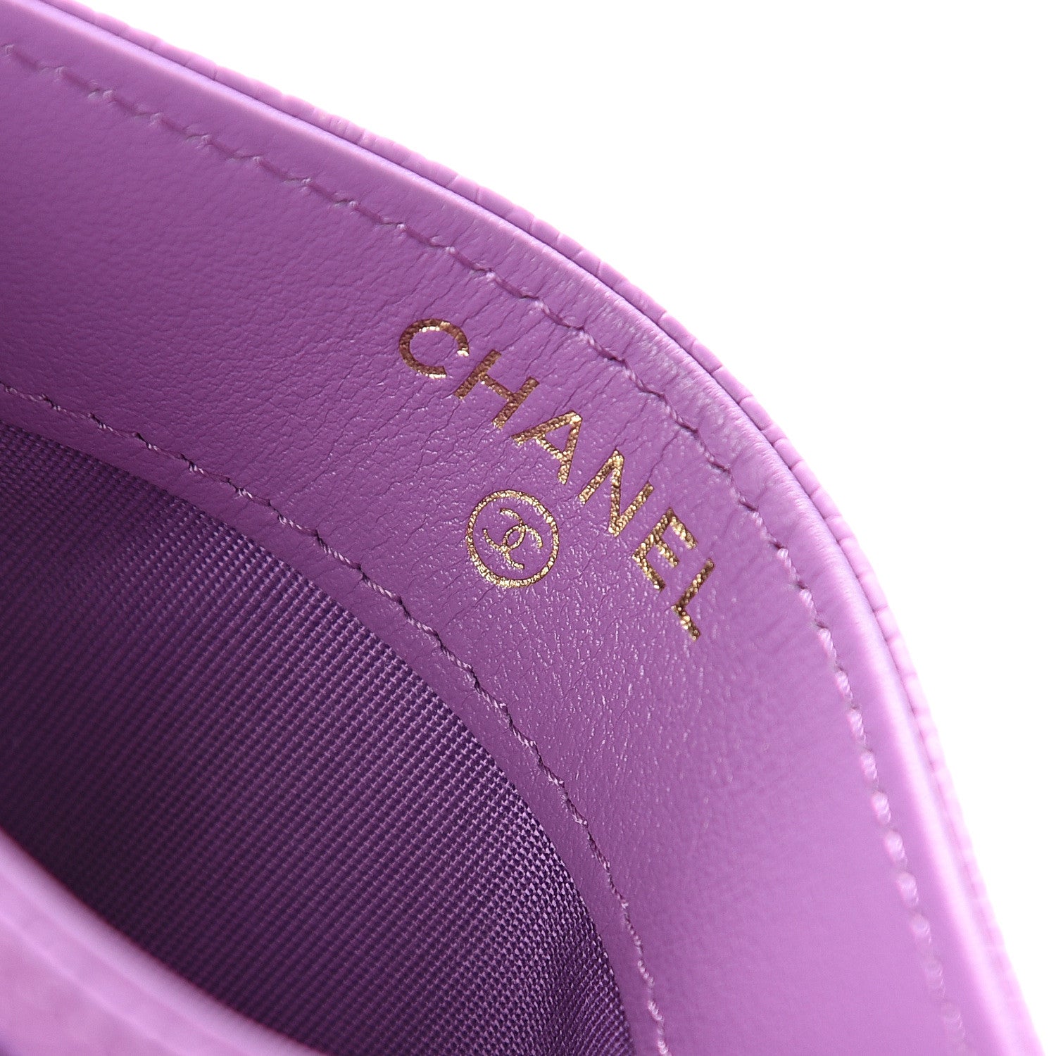 Chanel Caviar Quilted Boy Card Holder Purple 6 of 7