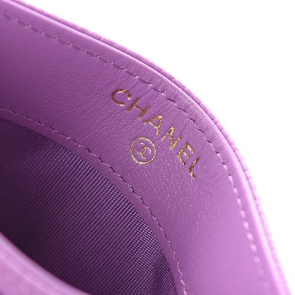 Chanel Caviar Quilted Boy Card Holder Purple 6 of 7