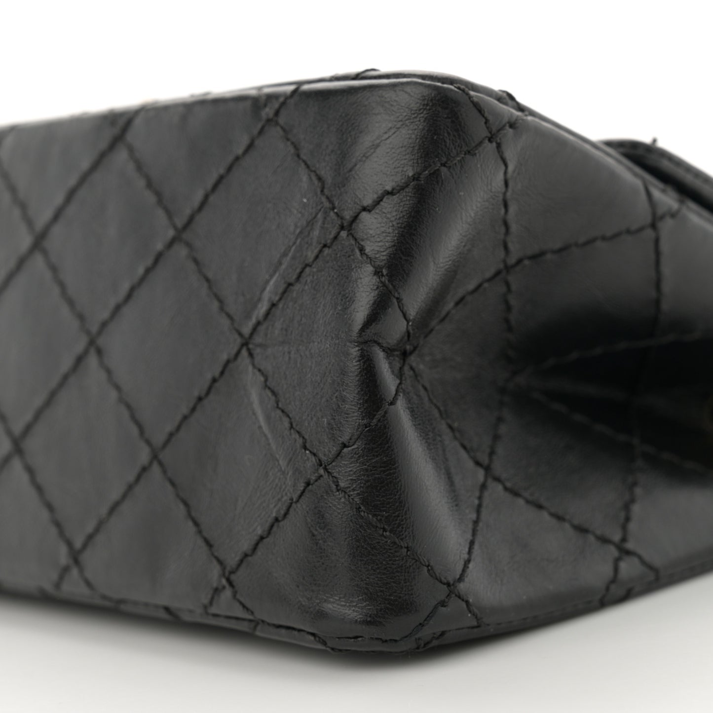 Aged Calfskin Quilted 2.55 Reissue Mini Flap Black