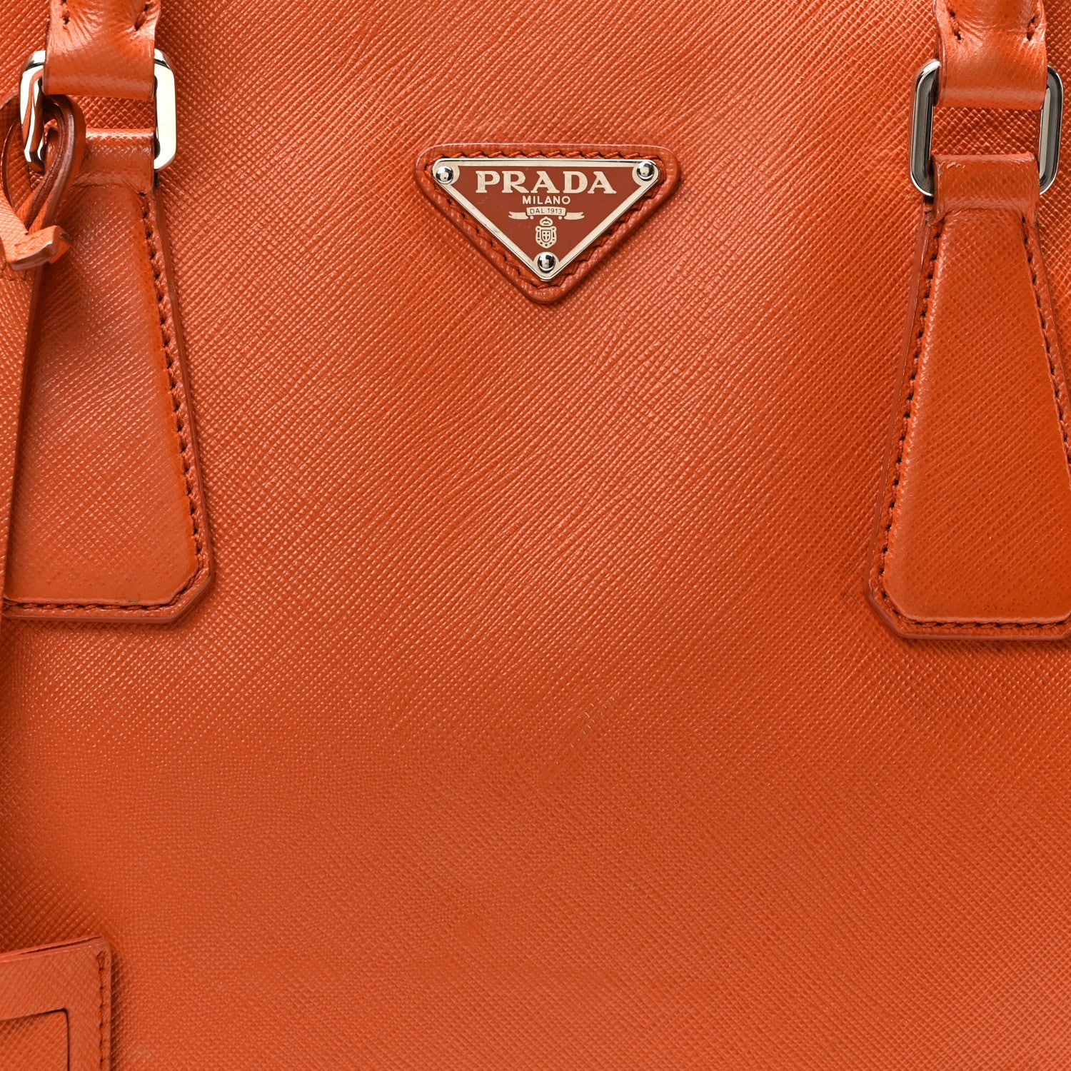 Prada Saffiano Travel Briefcase Papaya 7 of 9