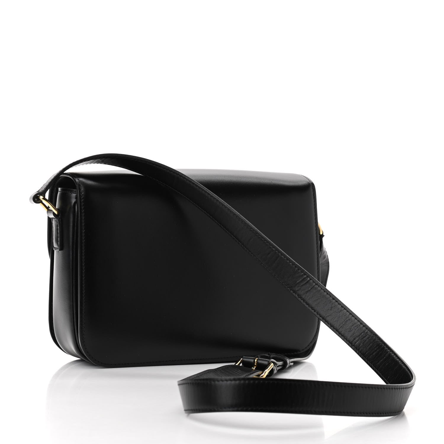 Celine Shiny Calfskin Medium Triomphe Black 3 of 10