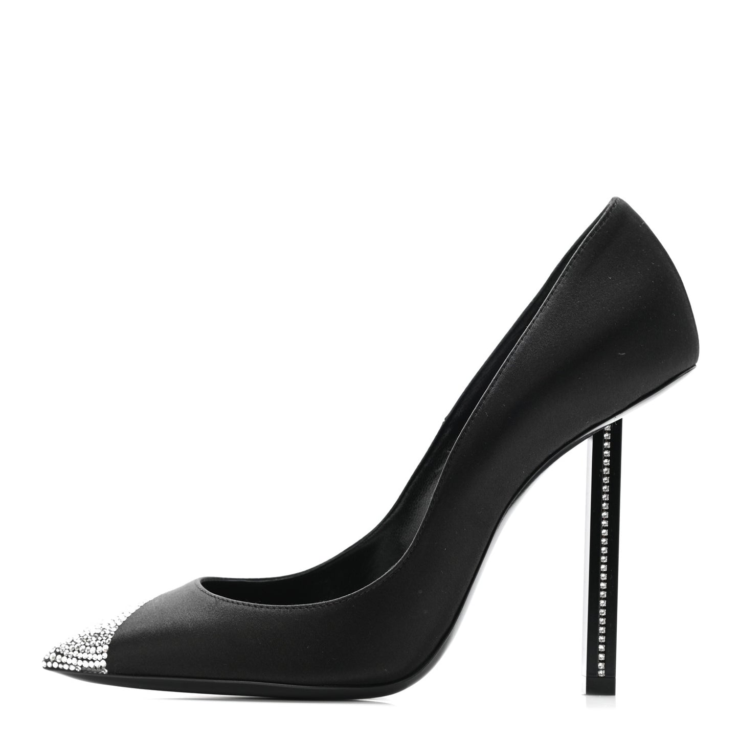 Satin Crystal Embellished Tower 110 Pump 38.5 Black