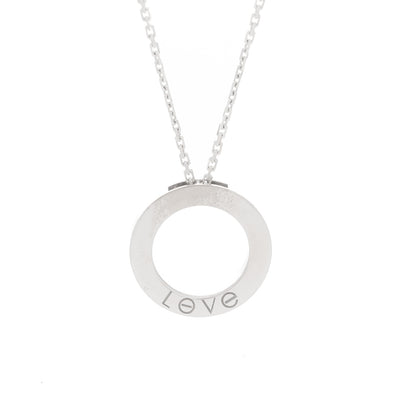 Cartier 18K White Gold Diamond Interlocking LOVE Paved Necklace 5 of 6