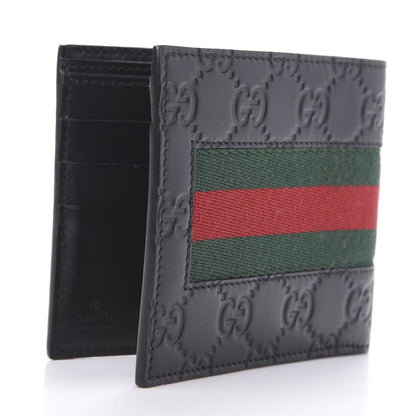Gucci Guccissima Signature Web New Web Bi-Fold ID Wallet Black 3 of 8
