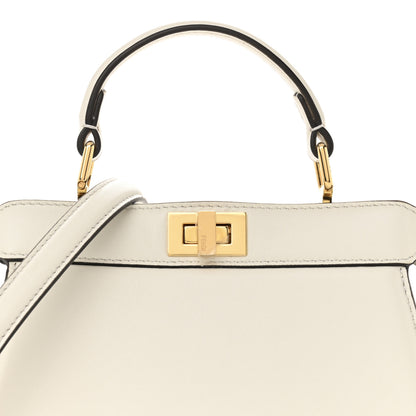 Fendi Shiny Nappa Petite Peekaboo I SEE U Satchel White 9 of 13