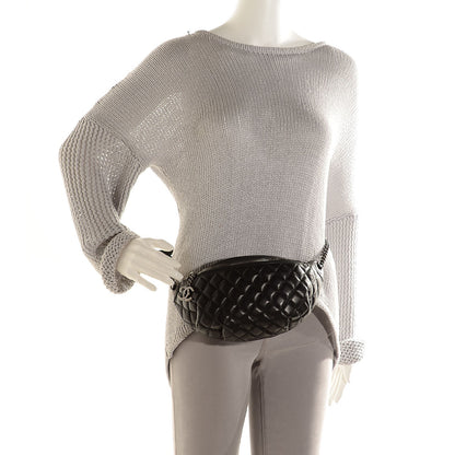 Chanel Lambskin Quilted Banane Waist Bag Fanny Pack Black 2 of 8