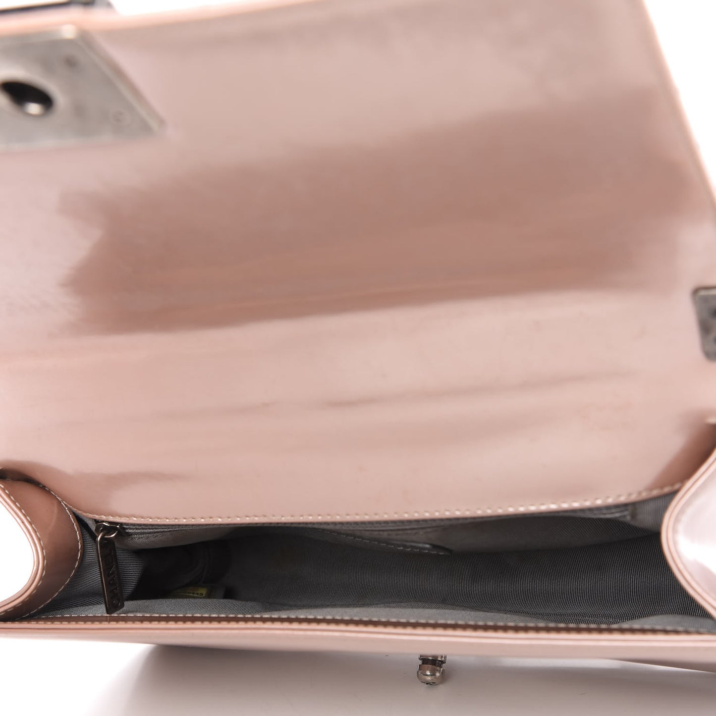 Iridescent Glazed Calfskin Medium Boy Flap Light Pink