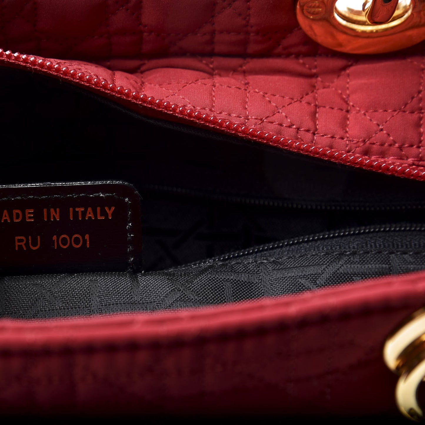 Nylon Cannage Large Lady Dior Red