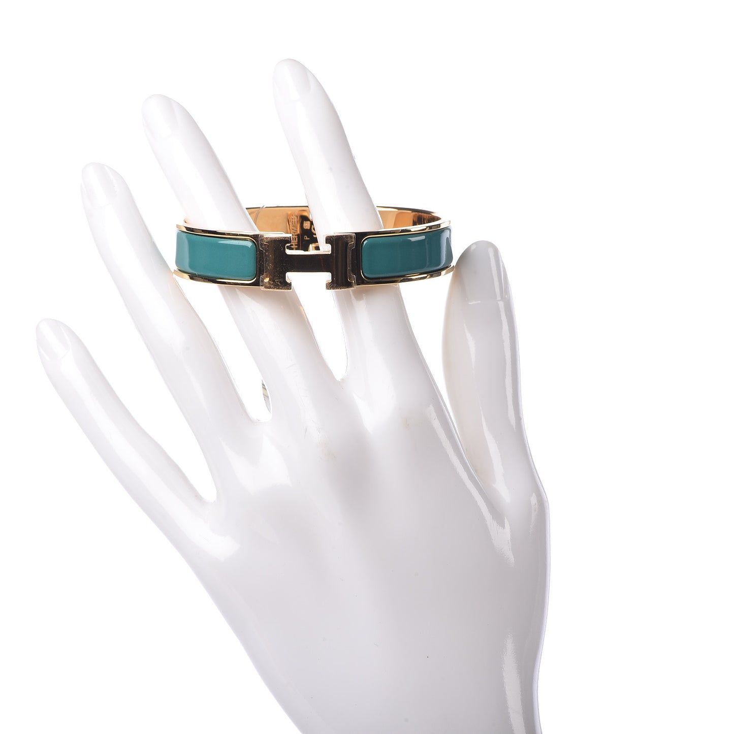 Enamel Narrow Clic Clac H Bracelet PM Emeraude