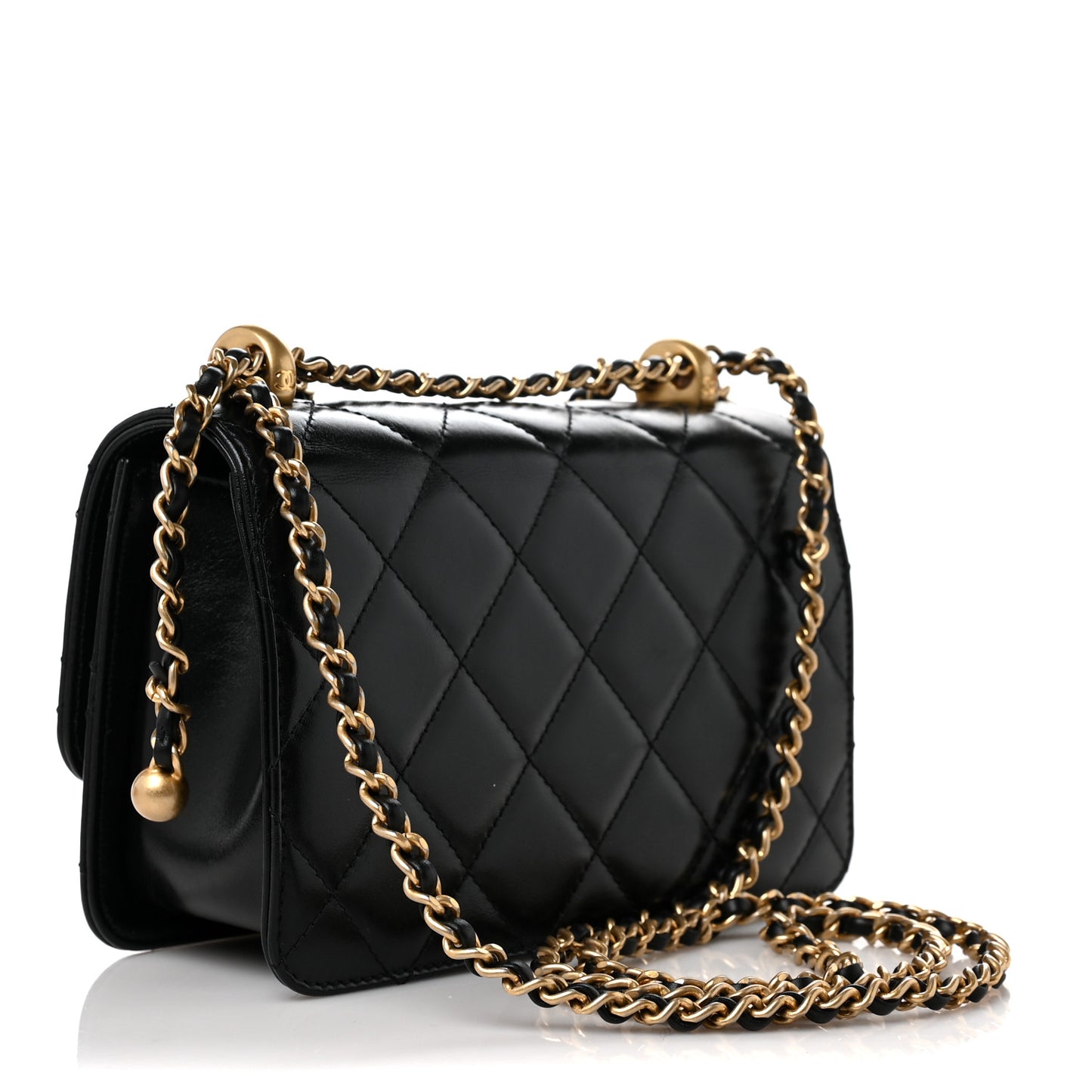 Calfskin Quilted Mini Perfect Fit Flap Black