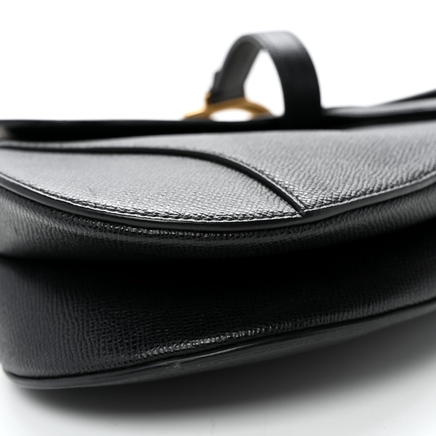 Grained Calfskin Saddle Bag Black