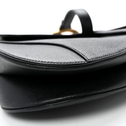 Christian Dior Grained Calfskin Saddle Bag Black 9 of 11