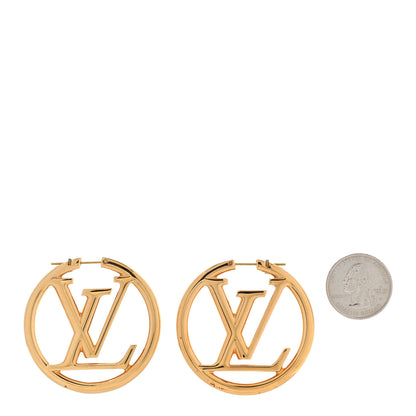 Louis Vuitton Metal Louise Hoop Earrings Gold 2 of 4