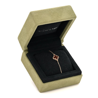 Van Cleef & Arpels 18K Rose Gold Carnelian Sweet Alhambra Bracelet 6 of 6
