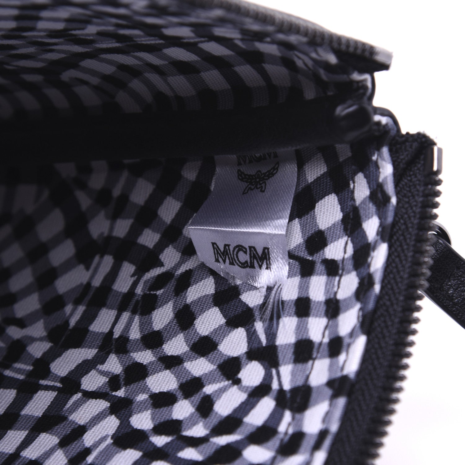 MCM Visetos Liz Shopper Tote Pouch Black 8 of 10
