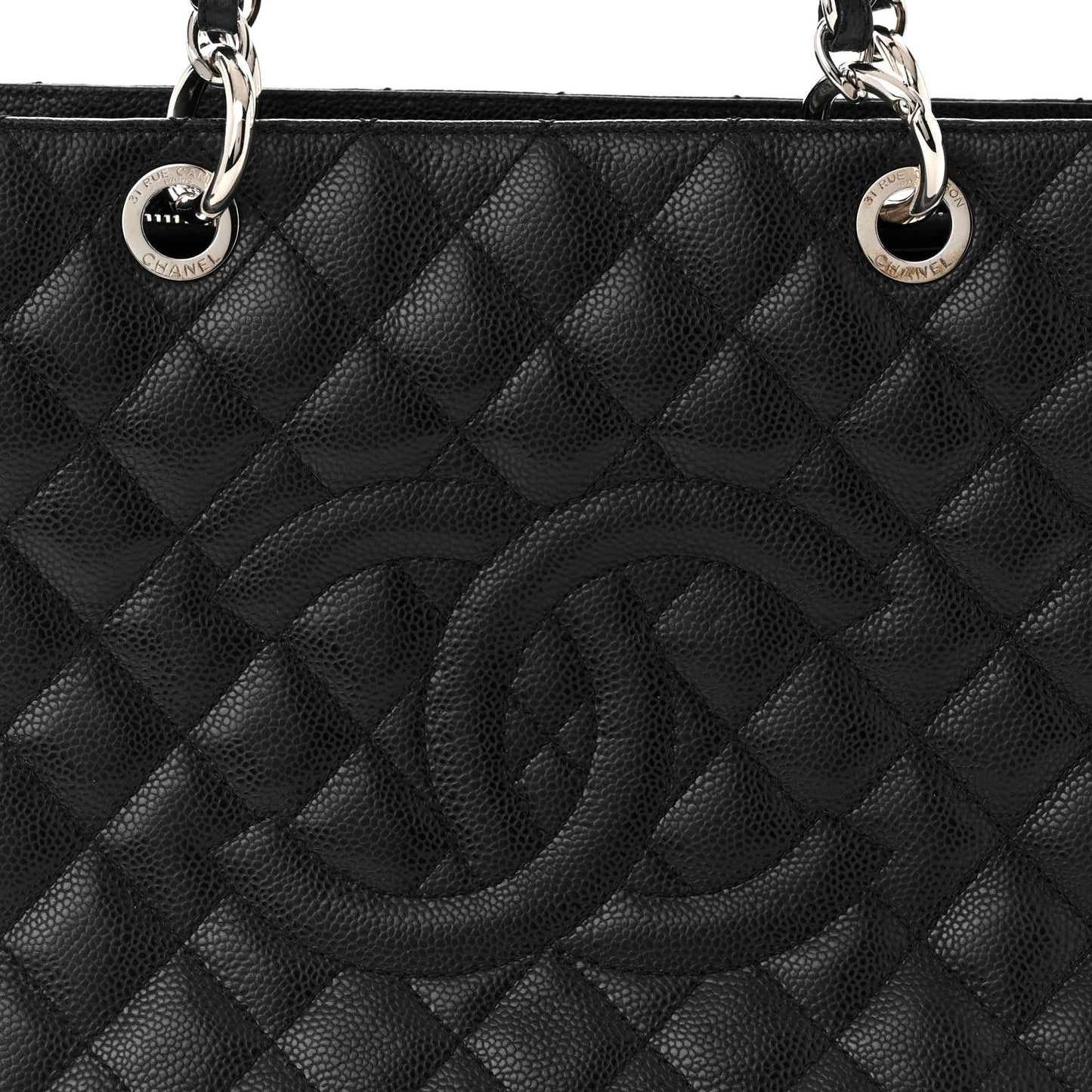 Caviar Quilted Grand Shopping Tote GST Black