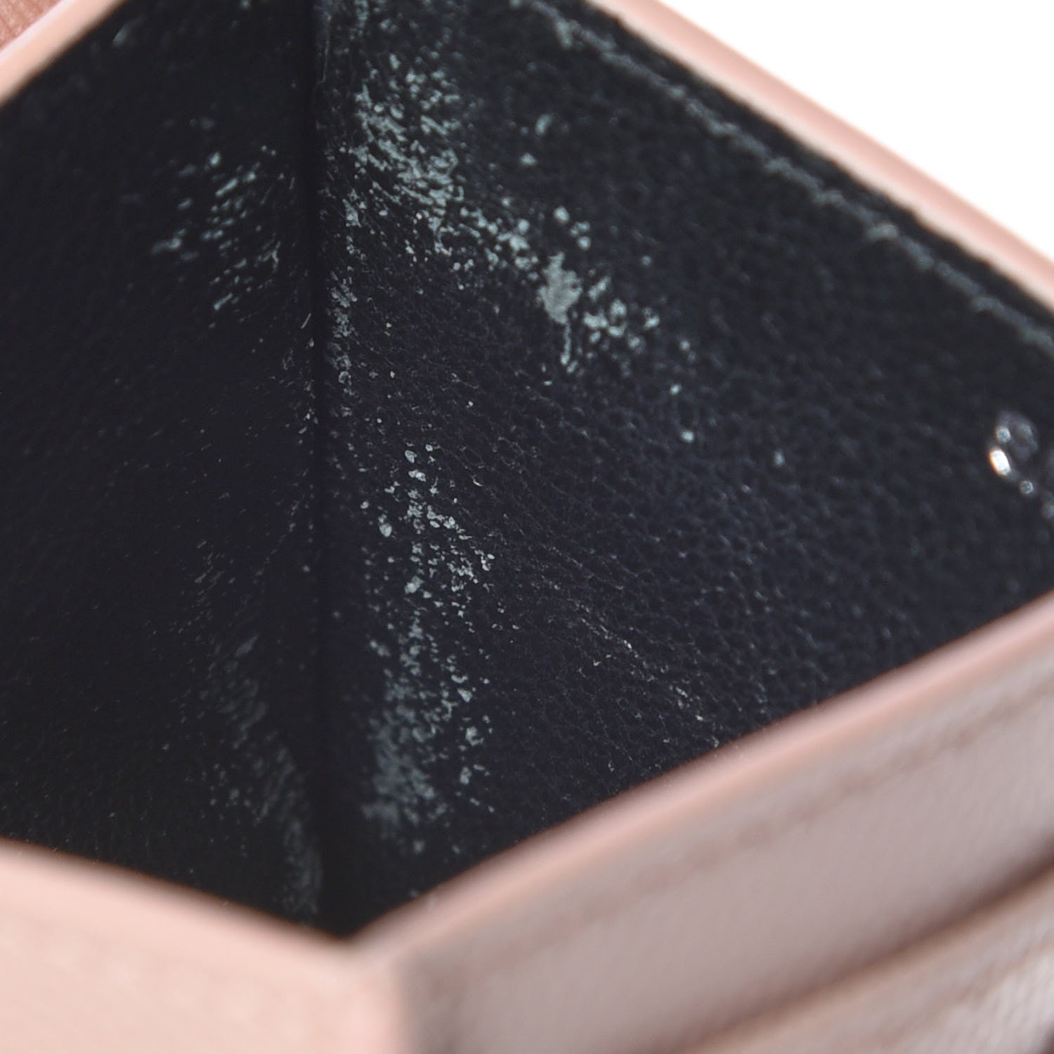 Saint Laurent Grain De Poudre Matelasse Chevron Monogram Credit Card Case Pale Pink 9 of 9