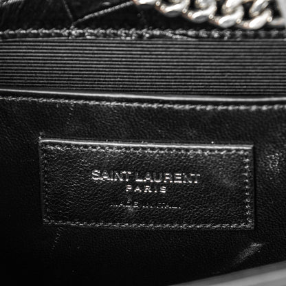 Saint Laurent Calfskin Crocodile Embossed Medium Classic Monogram Kate Tassel Satchel Black 6 of 6