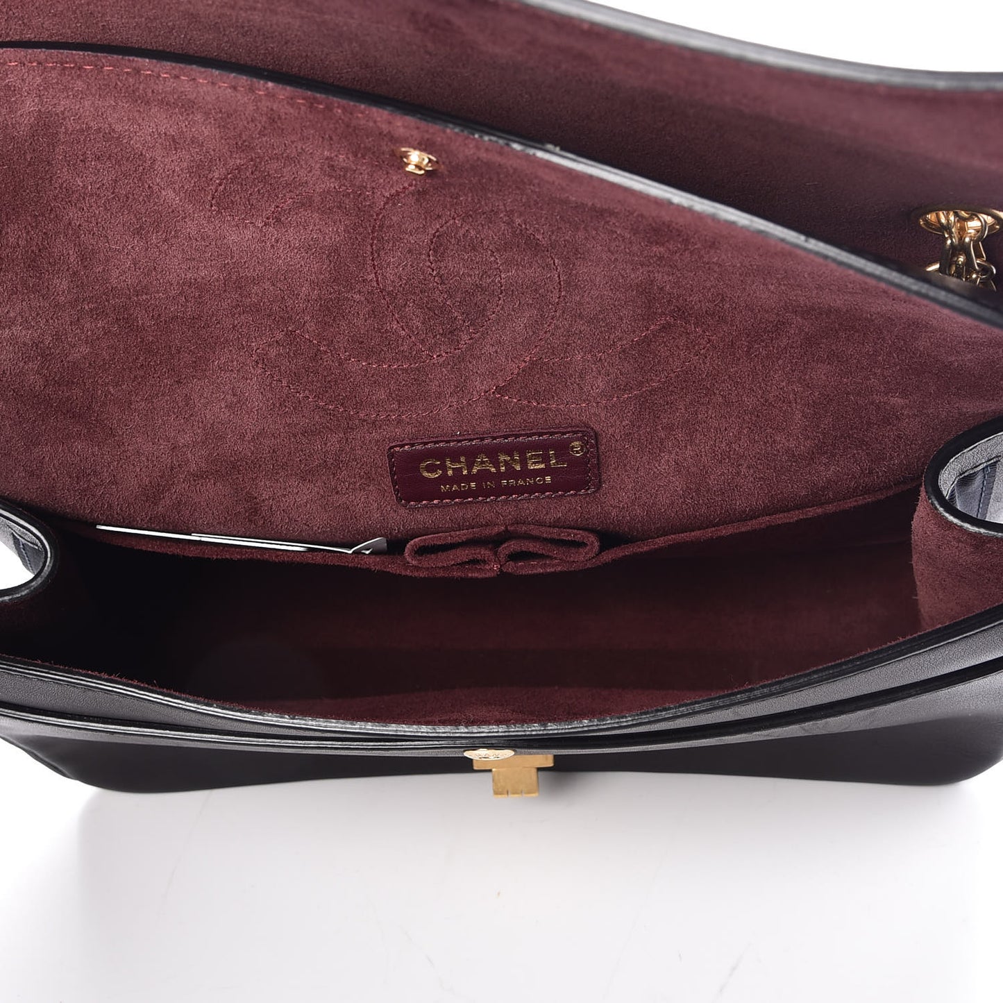 Calfskin Nude 2.55 Medals Reissue 226 Flap Black Grey Burgundy
