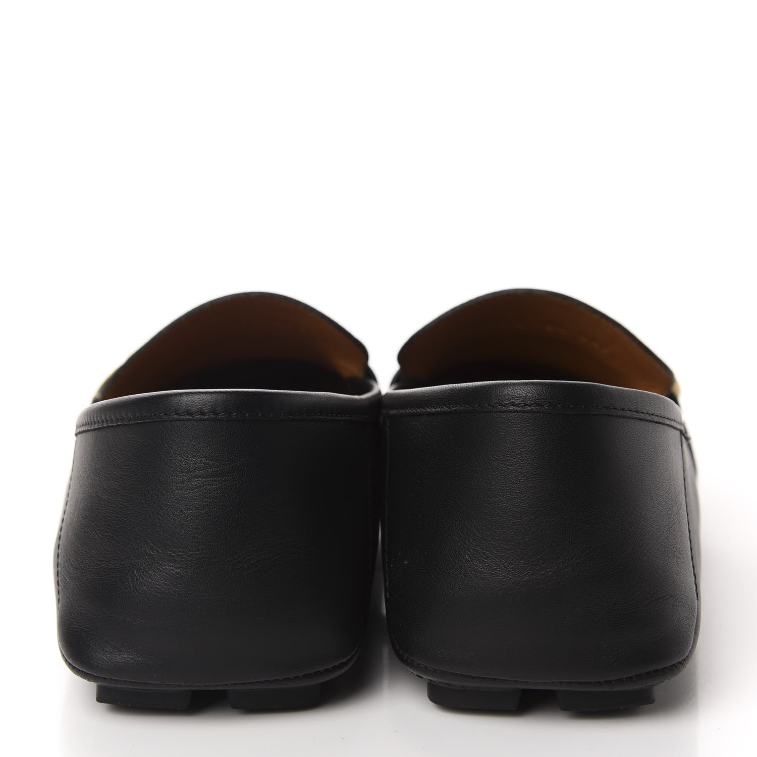 Gucci Velvety Calfskin Web Mens Noel Driver Loafers 8.5 Black 5 of 10