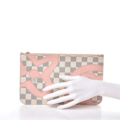Louis Vuitton Damier Azur Tahitienne Neverfull MM Pochette 2 of 8