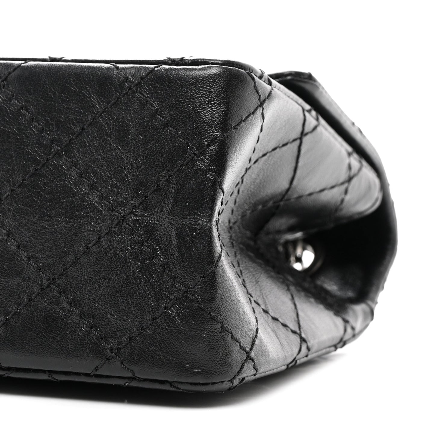 Aged Calfskin Quilted 2.55 Reissue Mini Flap Black